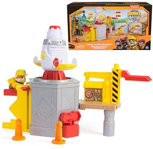Rubble & Crew Launch & Spin Spaceship Construction Playset & Rubble Figure