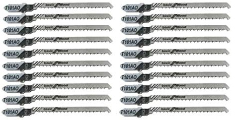 Mcclellanty 20pcs Alternative Jigsaw Blades T101AO Jigsaw Blades Multi T-Shank for Plastic Wood Cutting Disc