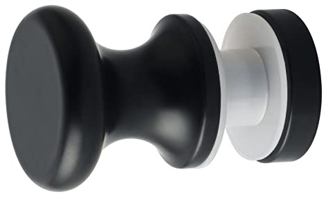 Mooche Poignées de Porte Douche Unilatéral de Douche Rondes en Verre, en Acier Inoxydable, Poignées Rechange pour Cabine de Douche, Écran de Douche, Noir