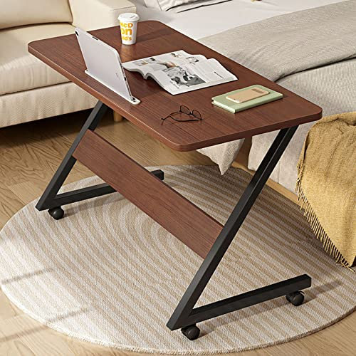 Mobiler Z-förmiger Beistelltisch mit rollbaren Nachttischrollen und Tablet-Slot, kleiner Laptop-Tisch zum Lernen und Lesen