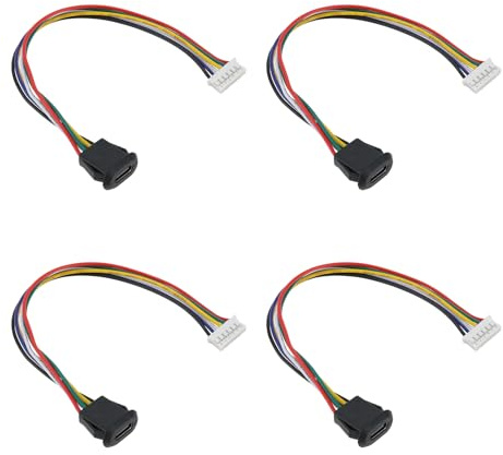 The Lord of the Tools 4PCS USB-C to 6Pin Waterproof Terminal Cable USB-C Socket Pitch 2.0mm for Connect Mobile Devices Laptops Tablets Any Peripheral Device With A Type-C Port