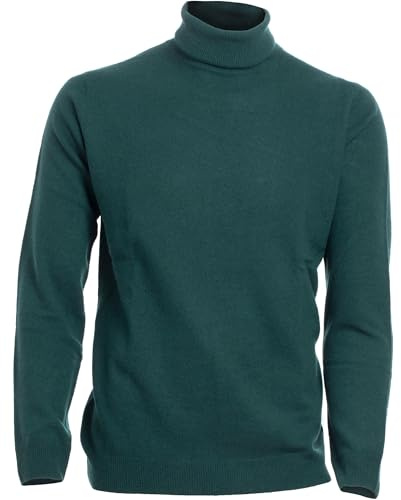 Maglifilo - Dolcevita Uomo 100% Lana Finezza 12 - Maglione Collo Alto Uomo, Eleganza e Comfort Perfetti per Ogni Occasione - Capo Versatile e Raffinato (IT, Testo, XL, Regular, Regular, Verde Bosco)