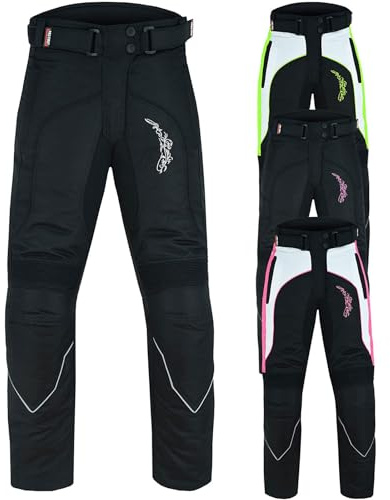 Hive Moto Ladies Motorbike Trousers Textile Cordura CE Approved Waterproof and Armoured Motorbike Biker Cycling Pants (US, Alpha, 4X-Large, Regular, Regular, Silver)