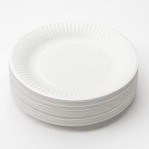 PACKEO 200 Pappteller rund 23 cm weiß Einwegteller Partyteller