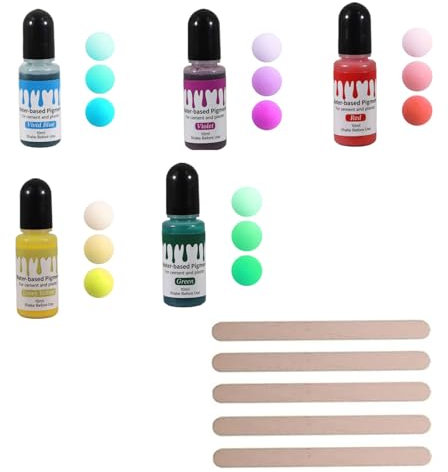 Femnow Farbe für Gießpulver, Gießpulver Farbe, Farbpigmente Gießpulver, 5 Farben Set für Beton Gips, Hochkonzentrierte Farbpigmente für Modellbau, Leicht lösliches Pulver, Betonfarbe Pulver Gipsfarbe