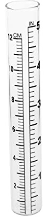 FONDOTIN Pluviomètre Extérieur en Verre, Éprouvette de 12cm à Fond Plat, Double Échelle, Mesure Précise des Précipitations pour Jardin et Ferme