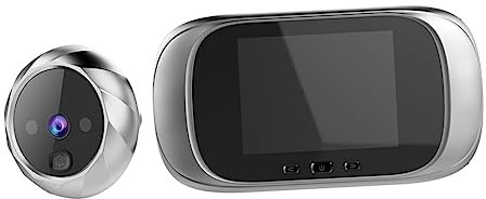 HOMSFOU 90grado Campanello Digitale Spioncino Angolo Ampio Con Video Integrato e Memoria Interna Registrazione Automatica Foto e Standby Prolungato Fino Giorni Visualizzatore Porta Sicurez