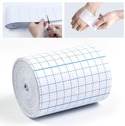 MCTNCT Bande Médicale Respirante et Flexible 10cm x 10m Ruban de Papier Médical Non Tissé Bandage Auto-Adhésif Blanc pour Fixation pour Sport,Douches,Protéger Tatouage