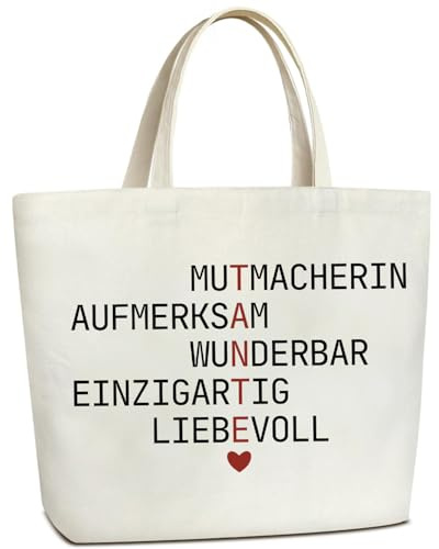 Coolgaga Tante Geschenk Canvas Tragetasche, Große Baumwolltasche Stofftasche Shopper Handtasche, Frauen Einkaufstasche, Dankeschön Geschenk für Tante zum Geburtstag, Ostern, Erntedank, Weihnachten