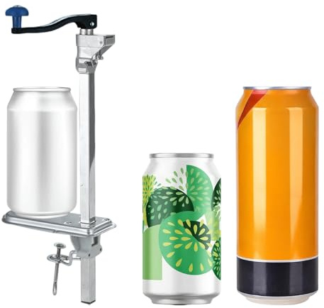 Apriscatole manuale professionale in acciaio inossidabile resistente, regolabile, da banco, per lattine grandi e alte nei ristoranti argento 48cm/18.5in
