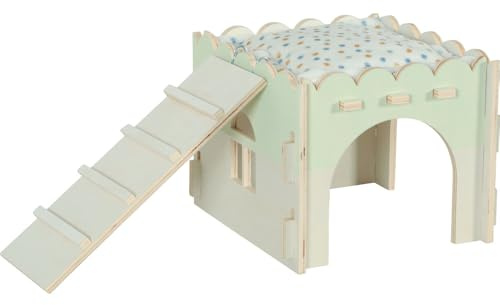zolux - Maison Bois Cosy 25 x 44 x 20 cm Lapin Nain, Cochon d'Inde et octodon
