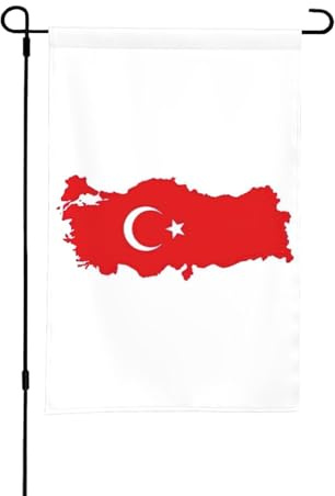 Bandiera della Turchia, 30,5 x 45,7 cm, stampa mappa della Turchia, bandiera da giardino per esterni, perfetta per San Valentino e decorazioni primaverili