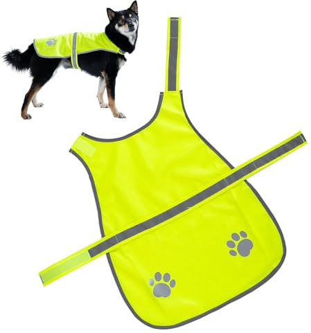 Gilet Riflettente per Cane - Cappotto Riflettente Ad Alta Visibilità Traspirante Giubbotto di Sicurezza per Cane | Campeggio Esterno Escursionismo Notte Buio Pioggia Sole