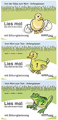 Lies mal Küken, 1 Ente, 2 Frosch mit Silbengliederung