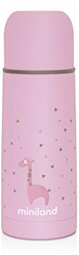 Miniland Baby Isolierflasche 350ml für Babynahrung - SILKY THERMOS ROSE, 1 stück, Rose