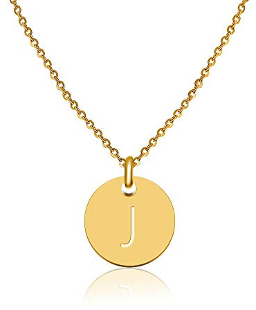 GD GOOD.designs Collares para mujer con colgante iniciale J oro I Collar letra - Longitud 40+5 cm - Cadena chapada en Oro 18k