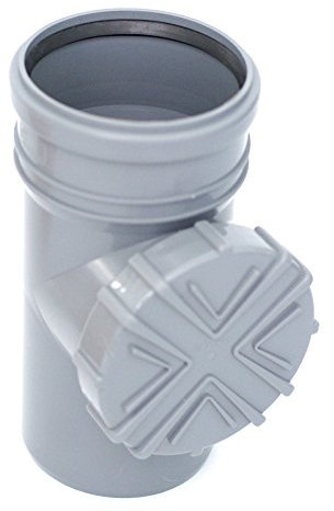 Filtre tubulaire de pluie avec sortie de tuyau pour KG/HT tuyau DN100 Ø 110, Gris