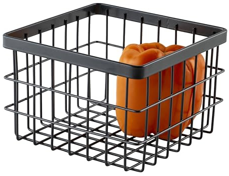 G.E.T. WB-664-MG Square Metal Storage Wire Basket for Pantry, Produce and More, 6 x 6 x 2