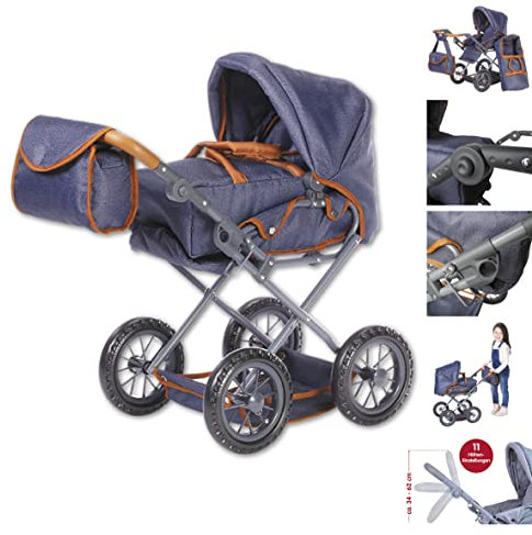 KNORRTOYS.COM 63130 Knorrtoys 63130-Puppenwagen Ruby-Dark Blue Puppenwagen, 51 x 37 x 64 cm