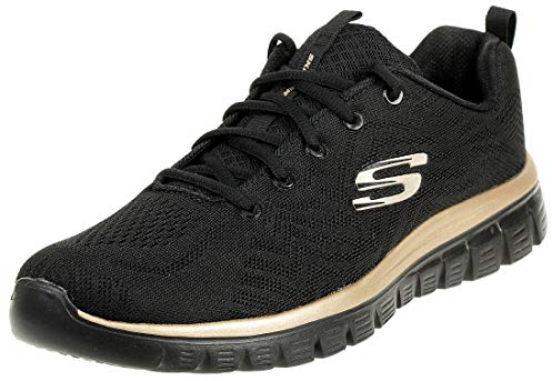 Skechers Damen Graceful Get Connected Sneaker, Schwarz, 35 EU