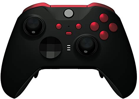 eXtremeRate Boutons Customisé pour Xbox One Elite Series 2 Manette, Trigger LB RB LT RT Bumpers ABXY Start Back Sync Buttons de Remplacement pour Xbox One Elite V2 Manette, Rouge Écarlate