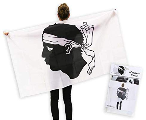 Maelsa - Drapeaux Corse 90X150 - Drapeau Corse Festival Manifestation Body Flag Supporter Grand Format très résistant