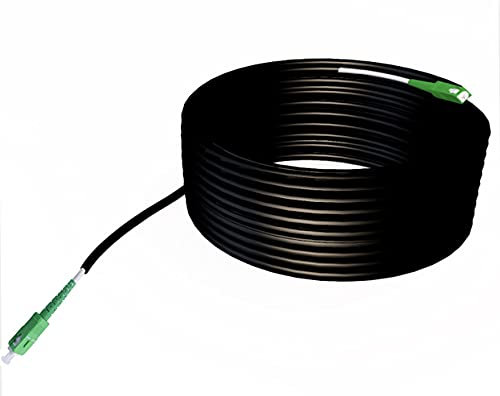 Elfcam® -Câble à Fibre Optique pour Extérieur, Simplex Monomode SC/APC à SC/APC 5,0mm, Compatible avec Orange Livebox, SFR La Box Fibre et Bouygues Bbox (200M)