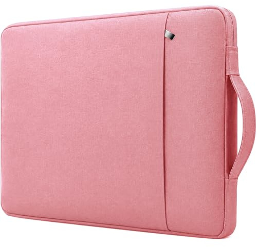 RAINYEAR 13,3 Zoll Laptop-Hülle aus Polyester mit Fronttasche, Rosa | für MacBook Air 13 Zoll M5 M4 M3 M2 M1 A3449 A3240 A3113 A2681 A2338 A2337, 13,3 und 14-Zoll MacBook Pro Chromebook Notebook