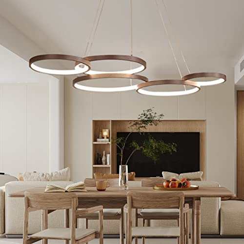 Hängeleuchte LED Dimmbare Hängelampe 88W Moderne Einfache Kronleuchter Lampe mit Fernbedienung Höhenverstellbare Pendelleuchte Geeignet für Wohnzimmer Pendellampe Schlafzimmer Esszimmer Deckenleuchte