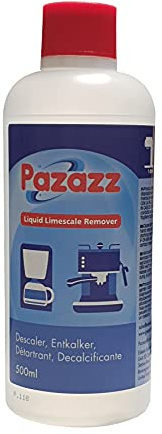 PAZAZZ 12 x 500 ml flytande avkalkningsmedel för kaffe espressomaskiner – kompatibel med DELONGHI SAGE GAGGIA KRUPS DUALIT etc.