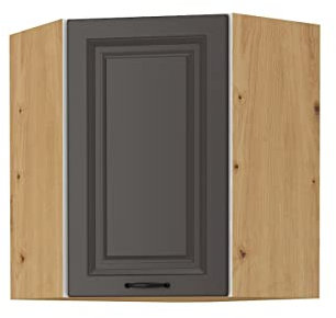 Eckhängeschrank 60x60 cm Stilo Grau Eiche Artisan Küchenzeile Küchenblock Küche