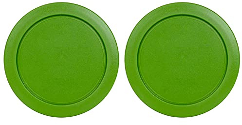 Replacement Lids fits Pyrex 2-Cup Glass Food Storage Container Bowls, 5-Inch Plastic Round Lids Covers for Pyrex 7200-PC, Airtight & Leakproof (2-Pack, Green)