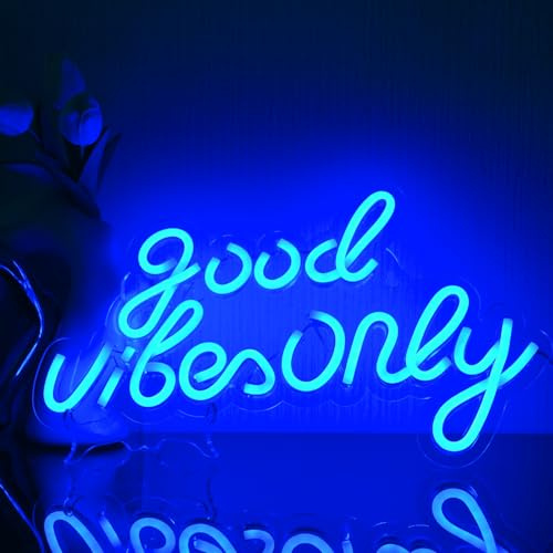 YUEYYNS Neon Sign Good Vibes Only LED Good Signs Neonlicht Zeichen Acryl Neon Sign USB Betriebene LED Schriftzug Schild Deko Neon Light für Schlafzimmer, Wand, Bar, Party