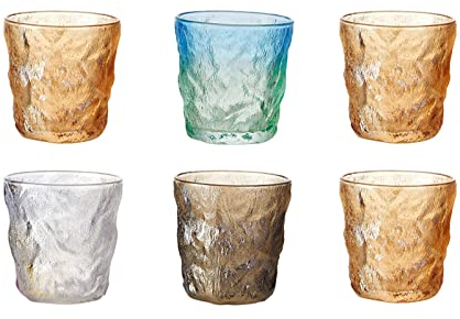 Bicchieri Acqua 6. PC / Set Bere Bicchieri Acqua Acqua Tumbler Riutilizzabile Tazze di vetro impilabili for bevande miste, acqua, succo di frutta, birra, cocktail Bicchieri da Cocktail ( Color : E )
