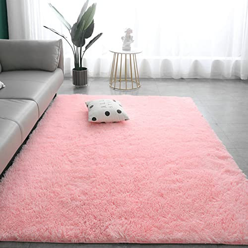 Flauschiger Kunstfell-Teppich, kleiner oder großer Teppich, weicher Teppich für Schlafzimmer, Wohnzimmer, zotteliger Plüsch-Nachttischteppich für Kinderzimmer, rutschfester Überwurf, dekorativer
