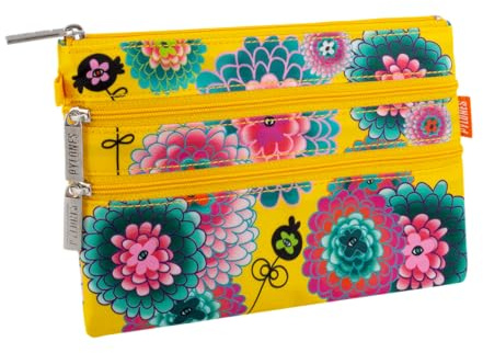 Pylones, Pouch 3 Zips - Palette 20 x 13 x 1 cm Polyester - Dahlia, Yellow, One Size, Classic