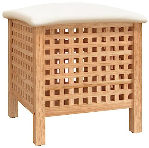 vidaXL Badhocker, Hocker für Badezimmer, Wäschekorb mit viel Stauraum, Badezimmerhocker Duschhocker Holzhocker, Massivholz Nussbaum
