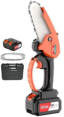 Mini Motosega, Motosega a Batteria Portatile, Motosega elettrica Portatile Senza Fili da 21 V da 4 Pollici, Piccola Sega a Batteria Ricaricabile per Il Taglio del Legno del Ramo di Un Albero da c