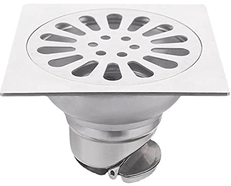 Ncheli Drenaje de Ducha Cuadrado de Acero Inoxidable,Desagüe de Suelo, Cuarto De Baño Anti-Olor Drain,con Filtro extraíble,Escurridor de Piso de inserción de Azulejos