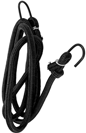 Corda Elastica con Ganci, Cinghie Elastiche in Gomma Elastica da 140cm/55,1 Pollici per Tende da Esterno, Bagagli, Traslochi, Camper, Campeggio, Carrelli a Mano(Nero)