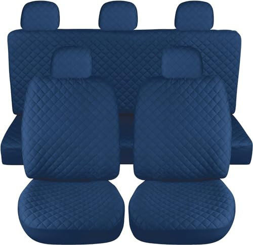 Susy Shop Housses de siège de voiture universelles, avant et arrière, compatibilité universelle montage simple (ensemble complet, bleu foncé)