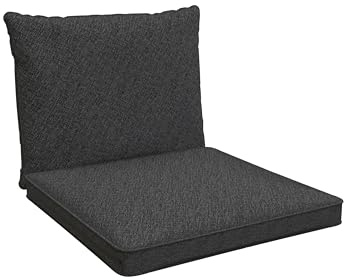 POKAR Loungekissen Stuhlkissen für Stuhl Rattanmöbel Gartenmöbel Kissen, 2er Set (1x Sitzkissen 60x60x5 cm + 1x Rückenlehne 60x40x15 cm), Anthrazit
