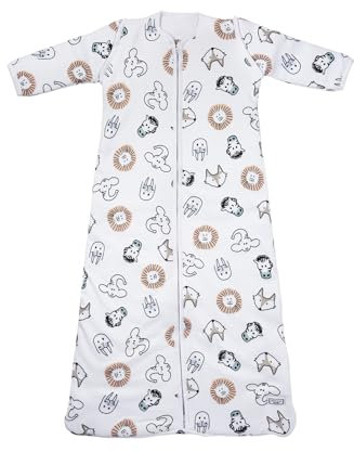 Meyco Baby Schlafsack abnehmbarer Ärmel - Animal Multicolour - 60cm - Oeko-Tex Standard 100
