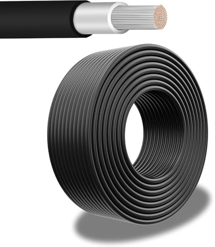 PowerWerk - Solarkabel 6mm² Schwarz - 100m - TÜV-zertifiziert - UV-beständig, flexibel, Photovoltaik, PV Kabel, Solar Anschlusskabel für Solarpanel, Wechselrichter & Laderegler (Schwarz, 100m)