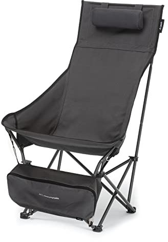 qeedo Johnny Portable (Schnellaufbau) Bequeme Sitzhöhe, Hochlehner mit Kopfstütze, Campingstuhl faltbar, kleines Packmaß