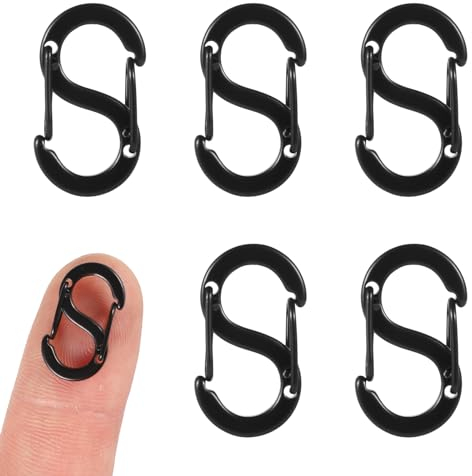 5st Karabinerverschlüsse mit Doppelter Öffnung, S-Schloss Halskettenverkürzer Edelstahl Armband Verbinder Armband Verschluss für Die DIY-Schmuckherstellung (Mittel, 1,8x1cm)