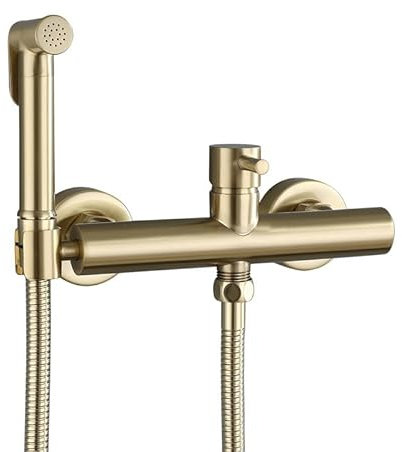 Doccetta Bidet Per Wc Con Miscelatore Tutto Rame Misto Caldo E Freddo Doccia Bidet Rubinetto Doccia Oro Spazzolato Distanza Tra I Fori 15 Cm