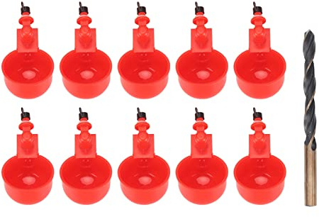 Hühnertränke, DIY, Automatischer Großer Hühnerwasserspender, Hühnerwasserbecher, Hühnerwassernippel, Geflügelspender mit Passendem Bohrer für Enten, Küken, Truthähne, Wachteln,
