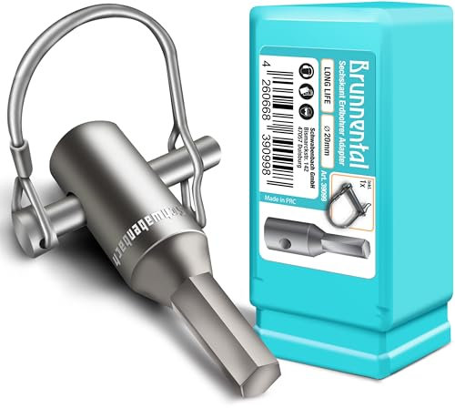 Brunnental ® SECHSKANT Erdbohrer Adapter + Quick Change Bolzen für Hand Bohrmaschine - Nutze deine Schlagbohrmaschine als Brunnenbohrer - Erdlochbohrer Adapter für Bohrer mit Ø 40 60 80 100 120 150 mm