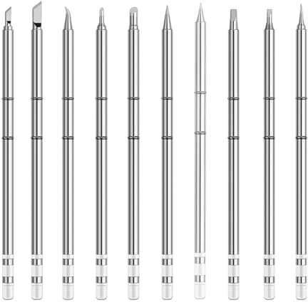 T12 Soldering Iron Tips,10Type Solder Tips T12-C4 BC2 BL K KU D24 D4 JS02 I ILS Replacement Tip for FX-951 FX-950 FM-203 Rework Station